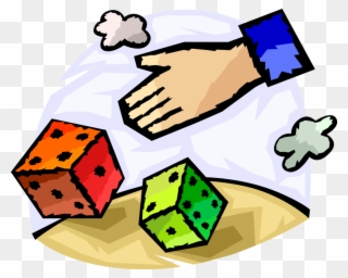 Vector Illustration Of Hand Rolls Casino Gambling Games Clipart