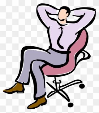 Vector Illustration Of Businessman Relaxing In Office Clipart