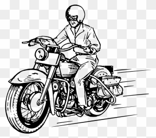 Medium Image - Riding Motorcycle Clipart Black And White - Png Download