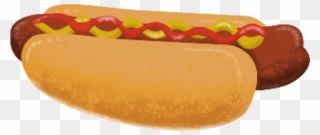 Hot Dog Hand Drawn Cute Cartoon Png And Psd - Dodger Dog Clipart
