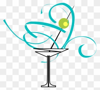 Turquoise Martini Glass Clipart - Png Download