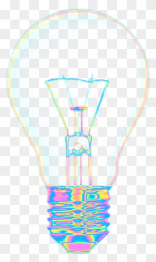 Light Bulb Holographic Holo Holographic Colorful Rainbo - Light Bulb Clipart
