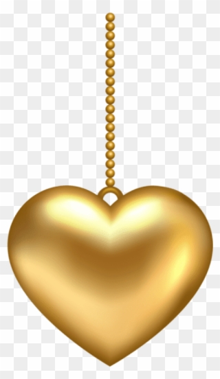 Free Png Download Hanging Golden Heart Png Images Background - Transparent Golden Heart Png Clipart