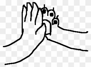 High Five Base - Line Art Clipart