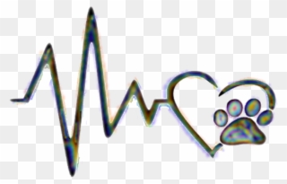 Heartbeat Sticker - Heartbeat Paw Print Clipart