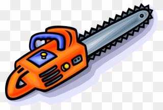 Vector Illustration Of Portable Mechanical Chainsaw - Chainsaw Clipart - Png Download