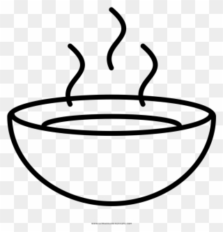 Soup Bowl Coloring Page Clipart