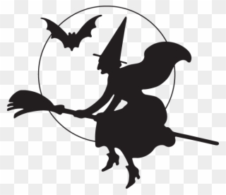 Witch On Broom - Halloween Witch Clipart - Png Download