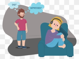 Depression Clipart Depressed Person - Depression Cartoon Png Transparent Png