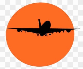 Sun, Star, Aircraft, Fly, Banner, Greeting Card, Sunset - Orange Airplane Logo Clipart