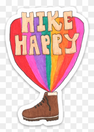 Hike Happy W/ Boot Sticker Clipart