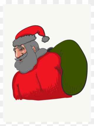 Added Dark Values To Face And Beard - Santa Claus Clipart