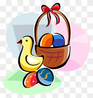 Vector Illustration Of Easter Baby Yellow Chick Bird Clipart