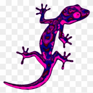 Sticker Geco Lizard Reprile Trippy Psycadelic Neon - Gecko Clipart