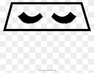 Fake Eyelashes Coloring Page - Vector Graphics Clipart