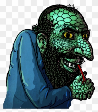 Reptilian Merchant Colorized - Reptilian Jew Meme Clipart