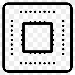 A Square With Slightly Rounded Corners, With A Smaller - Line Art Clipart