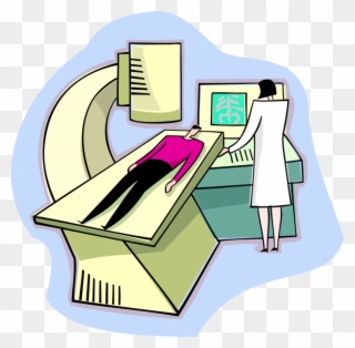 Vector Illustration Of Patient Receives An X-ray With - X Ray Machine Clipart - Png Download