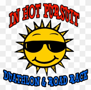 3rd Annual In Hot Pursuit Duathlon And Road Race - Hot Sun With Sunglasses Clipart
