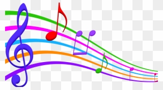 Musical Note Staff Color Clip Art - Musical Notes In Color - Png Download
