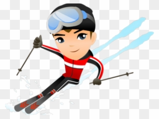 Skiing Clipart Family Four - Skiing Cartoon Snow Illustration - Png Download