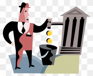 Vector Illustration Of Businessman Turn On Financial - Illustration Clipart