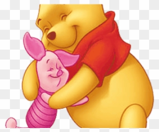 Cuddling Clipart Pooh Piglet - Pooh Bear And Piglet Hugging - Png Download