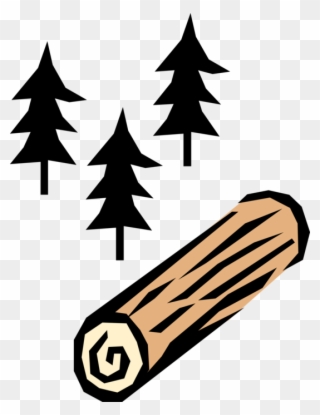 Vector Illustration Of Forest Industry Coniferous Evergreen Clipart