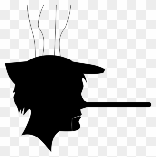 Body Language Communication - Pinocchio Nose Silhouette Clipart
