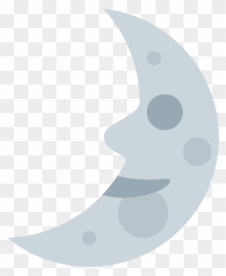 First Quarter Moon With Face - Crescent Clipart