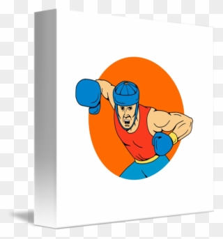 Clip Art Freeuse Amateur Boxer Overhead Punch - Drawing - Png Download
