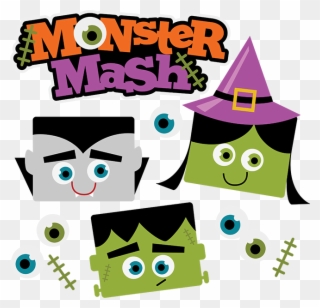 Witchcraft Clipart Cute Halloween Monster - Halloween Monster Mash Clipart - Png Download