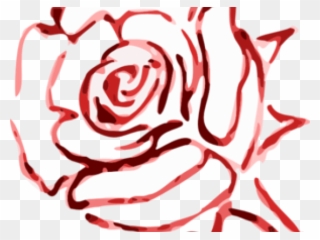 Art Line Red Rose Clipart
