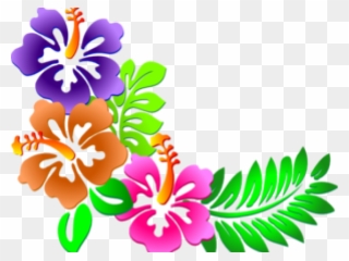 Hibiscus Clipart Corner - Corner Border Design Flower - Png Download