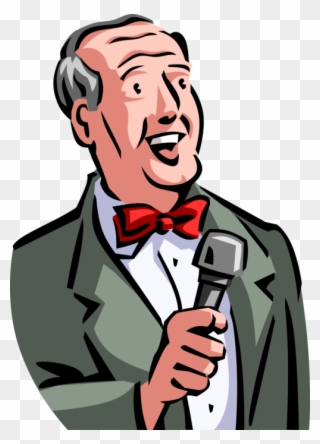 Master Of Ceremonies Host With Vector Image - Vector Graphics Clipart
