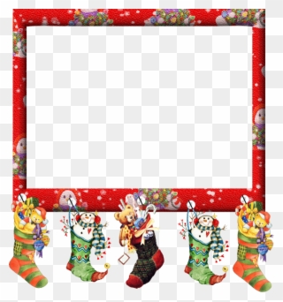 Cadre De Noel En Tube Clipart Santa Claus Christmas - Encadrement De Photo Noel - Png Download