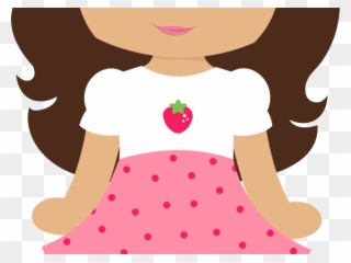 Doll Clipart Pink Doll - Brown Hair Strawberry Shortcake - Png Download