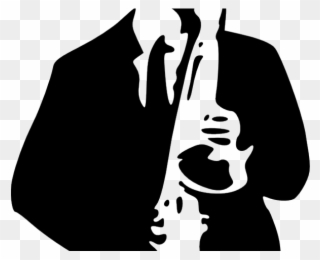 Saxophone Clipart Outline - Awesome Graphics Saxophone Player Black And White - Png Download