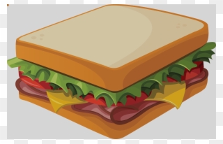 Clip Art Sandwich With Bacon Food And Beverages Download - Sandwich Cartoon - Png Download