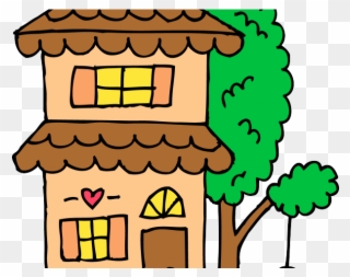 Crow Clipart House - Transparent Background Cute House Clipart - Png Download