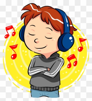 Svg Freeuse Stock Boy Listening To Music Clipart - Boy Listening Music Clipart - Png Download