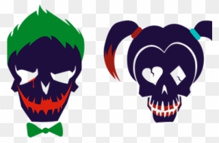 Skull Clipart Joker - Harley Quinn And Joker Skulls - Png Download