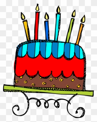 Birthday Cake And Clipart Birthday Cake Clip Art Birthday - Birthday Cake With 6 Candles - Png Download