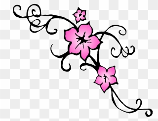 Cherry Blossom Flower Tattoo Outline - 3 Cherry Blossoms Drawing Clipart
