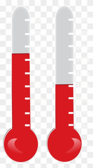 Online Fundraising Thermometer - Thermometer Clipart Without Background - Png Download