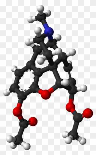 Heroin From Xtal Vertical 3d Balls - Heroin Molecule 3d Model Clipart