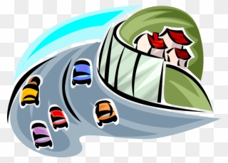 Vector Illustration Of Infrastructure Highway Road Clipart