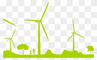 Wind Turbine Clipart Green - Transparent Background Wind Turbine Png