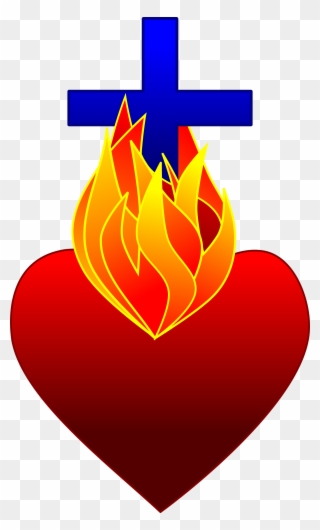 Fire Cliparthot Of Sacred And Ⓒ - Catholic Heart On Fire - Png Download