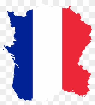 Flag Map Of France - France Clipart